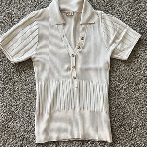 Hem & Thread Cream Button Down Shirt